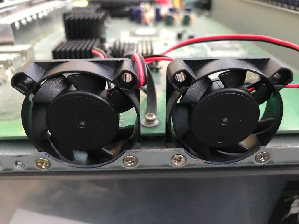 Replacement fans installed